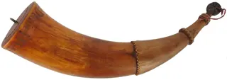 Powder Horn,
13" outer curve, 
stepped neck, used,
by Scott & Cathy Sibley